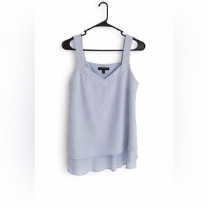 Banana Republic Petite Small Light Gray Layered Tank Blouse Flowy Top